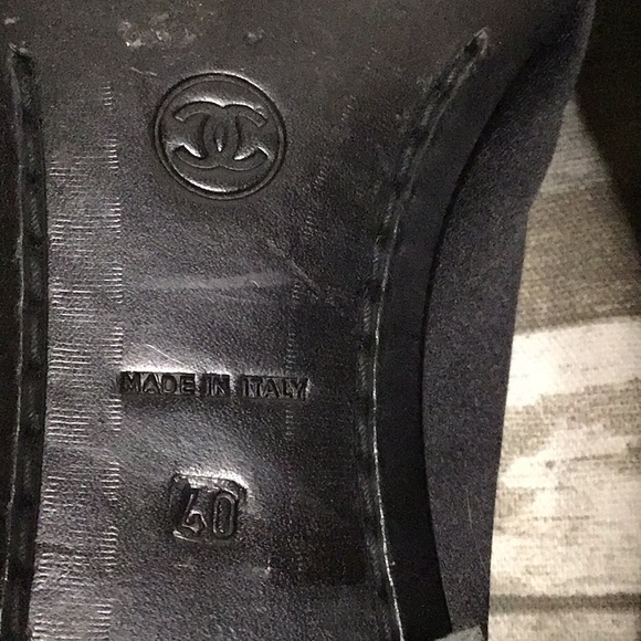 CHANEL Black Satin Loafers Sz 40 - Picture 9 of 11